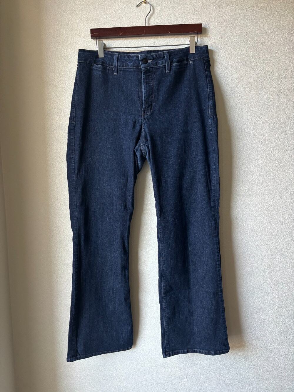 NYDJ Trouser Lift Tuck Trousers Size 14W Dark Wash Chic Casual Denim Straight